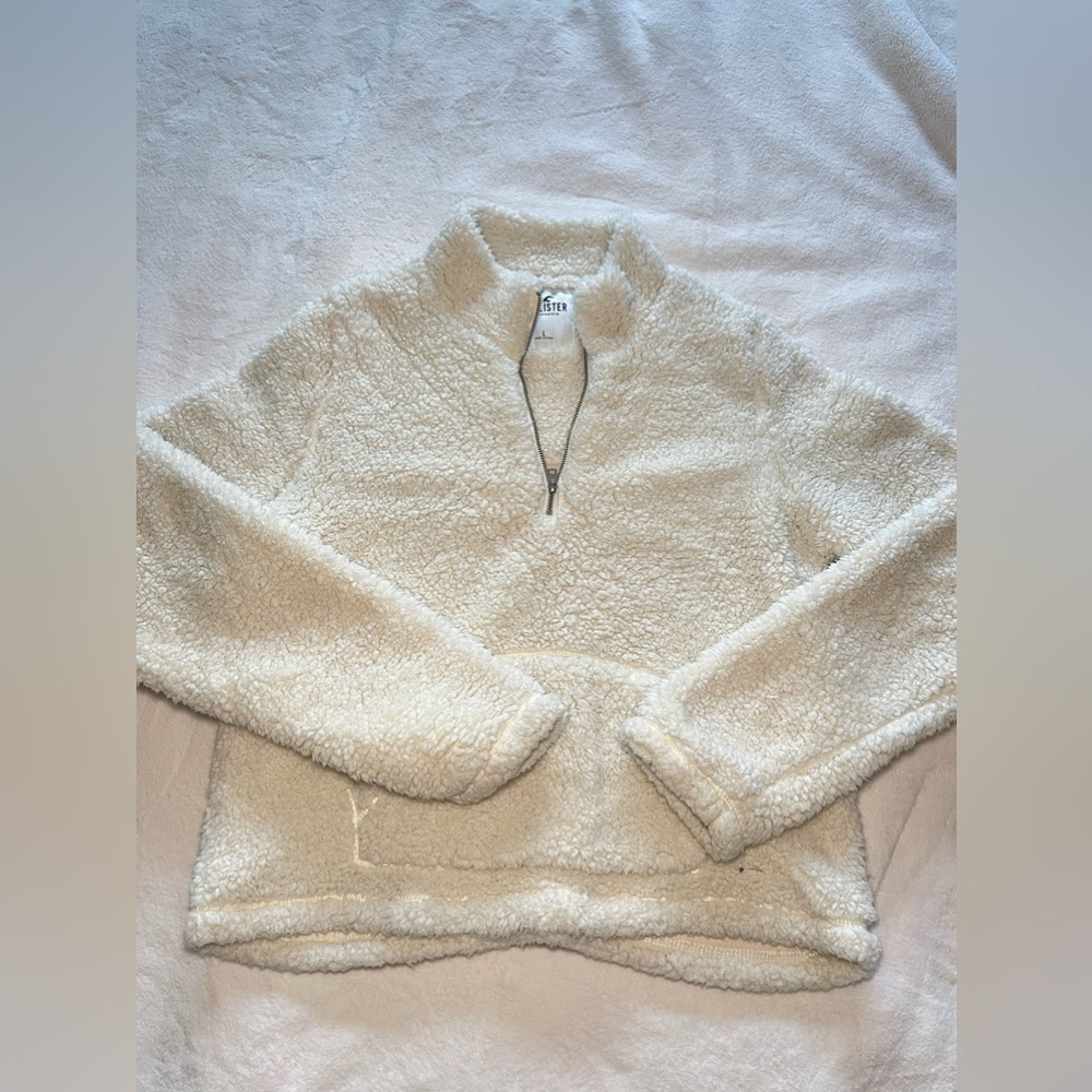 Hollister Sherpa Quarter-Zip Sweater